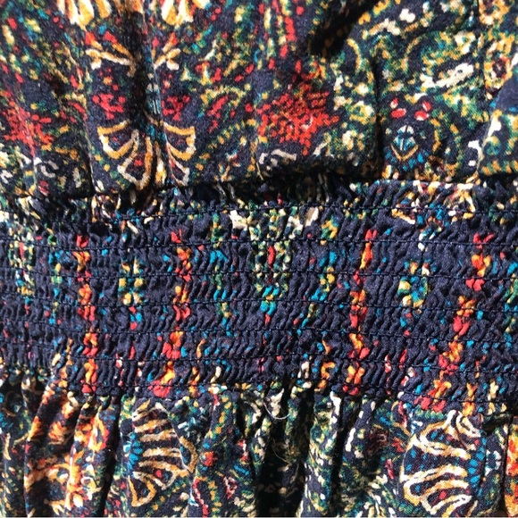 Papaya midi dress almost maxi spaghetti strap ruched empire waist pullon Dress M - Picture 2 of 8